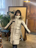 500克鵝絨極寒服男情侶過(guò)膝羽絨服女加厚東北零下40度哈爾濱防寒 燕麥白 （男女同款） 單件裝 L -(鵝絨436g)貉子真毛領(lǐng) 曬單實(shí)拍圖