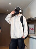 賓迪肯（BINDIKEN）加絨衛衣男連帽衫春秋冬季2025新款上衣外套休閑港風(fēng)學(xué)生寬松外套 DB65米白色（常規款） XL （130-155斤） 曬單實(shí)拍圖