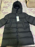 保姆鵝  兒童羽絨服寶寶中長(cháng)款護臉加厚鴨絨外套防風(fēng)保暖童裝冬裝 炭黑 120 曬單實(shí)拍圖