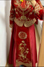 秀禾服新娘2025新款結婚嫁衣中式禮服婚紗敬酒服大碼秀禾小個(gè)子女 薔薇簡(jiǎn)約款+金鳳頭飾 2XL [125-135斤] 曬單實(shí)拍圖