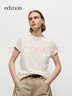 edition針織T恤女2024秋季新款美麗諾羊毛合身短袖顯瘦圓領(lǐng)上衣 本白色 S 160 曬單實(shí)拍圖