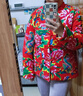 木吻女士東北大花布棉襖盤(pán)扣女加厚保暖短款花棉服外穿加厚棉衣冬季 紅色 2XL推薦身高155~170CM 125~140斤 曬單實(shí)拍圖