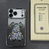 SUOLIAO適用iPhone17Promax手機殼新款電鍍閃粉流沙熊自帶鏡頭膜全包圍防摔散熱硅膠保護套簡約女生款軟殼 【太空銀+閃粉卡】立體流沙熊-自帶鏡頭膜+鋼化膜 iPhone17Promax 曬單實拍圖