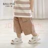 巴厘小豬兒童工裝褲夏季薄款男童直筒褲純棉褲子女童休閑褲夏款寶寶七分褲 煙熏紫 120 曬單實(shí)拍圖