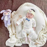 G.DUCKKIDS新生兒連體衣春秋季寶寶包屁衣純棉無骨滿月服嬰幼兒衣服A類外出 135827小貝殼 52cm 52（新生兒6-10斤） 曬單實拍圖