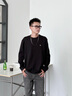 Calvin KleinJeans25秋季新款男士休閑通勤ck刺繡純棉圓領(lǐng)打底長(cháng)袖T恤4RD247G UB1-太空黑 L 曬單實(shí)拍圖