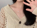 逐青新款魚線925銀鋯石方糖項鏈女時尚輕奢透明鎖骨鏈閨蜜吊墜送女友 925銀鋯石方糖項鏈 禮盒包裝 曬單實拍圖