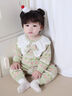 班喜迪嬰兒衣服冬裝嬰幼兒連體衣加絨寶寶哈衣爬服秋冬季公主長(cháng)袖外出服 綠色 80cm 曬單實(shí)拍圖