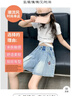 童榜女童褲子夏裝薄新款洋氣女孩短褲中大童學(xué)生夏季兒童牛仔五分短褲 藍色褲子 160 建議身高150-155CM 曬單實(shí)拍圖
