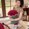 南極人七夕玫瑰花束毯子成品毛線(xiàn)團手工編織毛毯送老婆女友禮物沙發(fā)蓋毯星穹紅【玫瑰花束毛毯成品】小號花束-16*50cm蓋毯-85*110cm 曬單實(shí)拍圖
