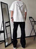2025春秋新款男生cleanfit垂感微喇牛仔褲男休閑微喇長褲潮流百搭 黑色 L 曬單實拍圖