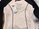 森馬（Semir）長(cháng)袖T恤女短款緊身撞色插肩袖明線(xiàn)顯瘦冬季印花圓領(lǐng)上衣復古 白綠色調00314 L 曬單實(shí)拍圖