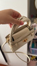 CHARLES&KEITH鱷魚(yú)紋凱莉包手提斜挎婚包包女包生日禮物CK2-50270880-1 Ivory象牙色 S 曬單實(shí)拍圖