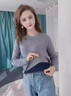 一體絨毛衣女半高領(lǐng)加絨加厚打底衫秋冬保暖內搭修身上衣針織衫 深灰色 加絨 【圓領(lǐng)款一體絨】 XL 【建議110~125斤】 曬單實(shí)拍圖