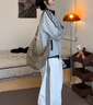 LDBE美式潮牌拼接撞色立領(lǐng)衛(wèi)衣女早秋季慵懶風(fēng)寬松設(shè)計(jì)感開(kāi)衫上衣外套 酒紅色 M 【80-100斤】 曬單實(shí)拍圖