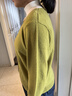 科蒙博卡2025秋冬新款圓領(lǐng)羊毛衫女裝長(cháng)袖開(kāi)衫外套撞色針織毛衣上衣 橄欖綠 L 曬單實(shí)拍圖
