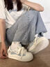 森馬厚底小白鞋女秋季透氣女鞋小眾鞋子配裙子面包鞋運(yùn)動休閑板鞋 藍(lán)色 37 曬單實拍圖