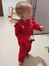 女寶寶一周歲禮服周歲衣服百日宴紅色春秋款國風(fēng)嬰兒分體長(cháng)袖套裝 6026春秋款單層紅色 90 （建議8月－16月） 曬單實(shí)拍圖