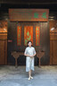 帕絲特夏季新中式國風盤扣復古立領開叉旗袍裙優(yōu)雅雪紡連衣裙淺綠  2XL 曬單實拍圖