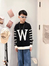 男童毛衣2025秋冬季新款洋氣套頭加絨加厚韓版中大童男孩針織毛衣 黑色W款（不加絨） 150 建議身高1.35 曬單實(shí)拍圖