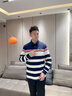 鋒范保羅品牌男裝純棉長(zhǎng)袖T恤Polo衫寬松大碼翻領(lǐng)條紋襯衣翻領(lǐng)T恤 紅色 2XL 建議155斤-175斤 曬單實(shí)拍圖