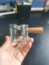 玻璃小奶盅帶刻度帶木手柄奶杯木柄奶盅司濃縮咖啡萃取量杯咖啡杯 雙嘴 曬單實(shí)拍圖