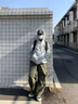 MMOPTOP日系工裝褲子男士秋冬季寬松純棉復古伐木直筒休閑褲8335軍綠L 曬單實(shí)拍圖