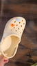 名創(chuàng)優(yōu)品（MINISO）洞洞鞋男女夏季外穿涼鞋防滑厚底踩屎感包頭涼拖鞋 卡其+海洋星星 曬單實(shí)拍圖
