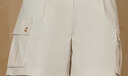 Teenie Weenie小熊女裝短款直筒褲寬松空氣洗褲子時(shí)尚休閑風(fēng)闊腿褲 乳白色 S (160) 曬單實(shí)拍圖