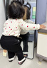 戴維貝拉（DAVE＆BELLA）洋氣兒童t恤女童寶寶長(cháng)袖上衣幼兒秋裝中大童打底衫幼兒套頭衫 米白 90 cm（建議身高80-90cm） 曬單實(shí)拍圖