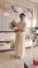 G.DUCK KIDS小黃鴨童裝女童漢服夏季2025新款兒童唐裝中國風(fēng)中大童女孩表演服 中袖漢服套裝黃色 150 建議11~12歲（140-150cm） 曬單實拍圖