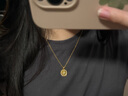 老鋪黃金金古法手工足金項鏈 · 太陽(yáng)圖騰鉆飾鎖骨鏈 金重約8.39g 曬單實(shí)拍圖