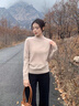 皮爾卡丹100％羊毛衫女羊毛2024秋冬新款針織毛衣百搭半高領(lǐng)打底衫女 金駝色 S 曬單實(shí)拍圖