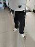 頂峰保羅（Dingfengbaoluo）褲子男士垂感直筒休閑長褲寬松春夏季闊腿運(yùn)動2356黑色XL 曬單實拍圖