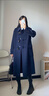 范思藍恩22FS4106韓系氣質(zhì)牛角扣大衣女秋冬學(xué)院風(fēng)雙面羊毛呢外套 藏青色 XS 曬單實(shí)拍圖