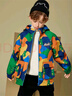 ASK JUNIOR男童外套2025秋兒童卡通印花時(shí)尚薄絨連帽外套登山服 迷彩 120 曬單實(shí)拍圖
