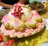 優(yōu)膳坊壽桃饅頭花饃老人生日過壽蛋糕花樣饅頭祝壽福字膠東花餑餑禮盒 九桃祝壽（約3斤） 曬單實(shí)拍圖