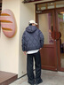 哈吉斯（HAZZYS）男裝 冬季【鵝絨】連帽羽絨服菱格短款厚外套男衣服ASFZU0CDX07 藏青色NV XL （180/100A 50） 曬單實(shí)拍圖