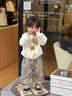 mlgt kids童裝女童套裝洋氣兒童衛(wèi)衣兩件套寶寶運(yùn)動(dòng)服春秋休閑衣服 豹紋款-米白色 90 曬單實(shí)拍圖