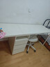 林氏家居書(shū)桌書(shū)架一體桌子成人家用學(xué)生電腦桌臥室學(xué)習桌林氏木業(yè)OY1X-A 【經(jīng)典白|副柜款】書(shū)桌+書(shū)椅*2 曬單實(shí)拍圖