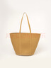 無(wú)印良品（MUJI）紙編 托特包 挎包 女包 包包 輕便 手提編織包通勤 淺棕色 加大 底部直徑25*高31cm 曬單實(shí)拍圖