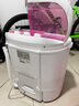 小鴨迷你洗衣機 半自動(dòng)雙缸桶洗衣機 母嬰兒童寶寶洗衣機小型 2.5KG 新款粉色強動(dòng)力款【藍光+360W功率+不銹鋼脫水桶 曬單實(shí)拍圖