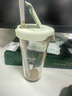 Glasslock玻璃杯進口帶蓋大容量男女夏季高顏值冷萃杯吸管刻度杯綠色450ml  曬單實拍圖