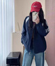 nasawassup官方潮牌聯(lián)名夾克外套男秋冬季翻領(lǐng)日系條紋上衣運動(dòng)休閑男士衣服 藏青色 XL （建議140-160斤） 曬單實(shí)拍圖
