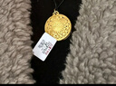 卡地金古法黃金吊墜男女 足金999吊墜蓮紋八寶牌不含項鏈掛墜配繩 【吊墜款】 4.54克 直徑1.7cm 曬單實拍圖