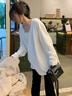 妙奕嘉長(cháng)袖t恤女寬松白色打底衫2025秋冬季新款上衣內搭可外穿長(cháng)款遮臀 U型領(lǐng)長(cháng)袖T恤【白色】 L 【建議體重120斤以?xún)取?曬單實(shí)拍圖