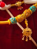 中國黃金（CHINA GOLD）黃金福字金鎖項鏈寶寶套裝足金長(cháng)命平安鎖吊墜嬰兒金飾周歲禮物 【今次日達】平安鎖項鏈【紅繩】約0.8g 曬單實(shí)拍圖