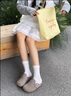 都市麗人【蘆薈潤膚】無(wú)骨月子襪子女100%純棉夏季薄款白色堆堆襪子女 曬單實(shí)拍圖