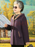 羅蒙（ROMON）老年人女秋裝奶奶毛呢外套60歲70媽媽裝春秋呢子大衣老人太太衣服 紫色 (上衣) 3XL 曬單實(shí)拍圖