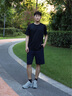 金利來【臺球運動系列】休閑短褲男斯諾克桌球中八夏季新款筋褲頭彈力 藏青色-95 L 曬單實拍圖